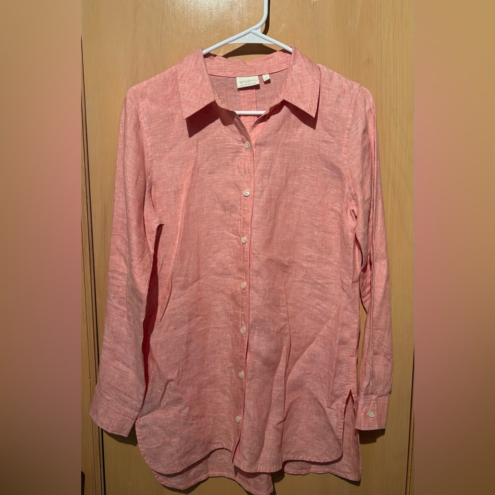 Spartina 449 Callie 100% Linen Button Up Shirt Women’s Size Small EUC